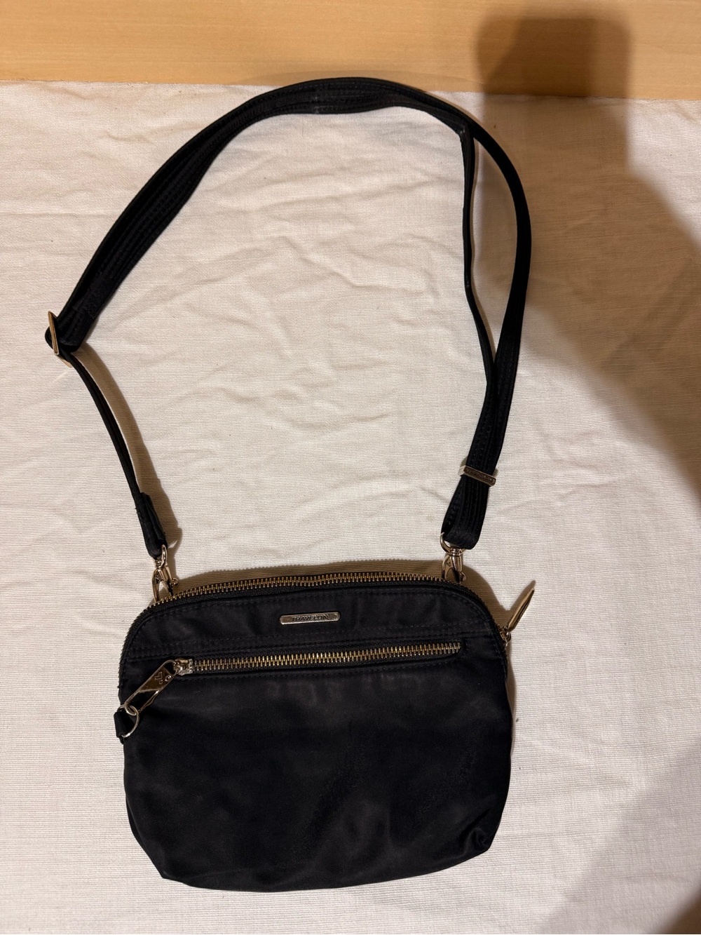 Travelon Black Crossbody Shoulder Bag - Nylon Zip Organizer